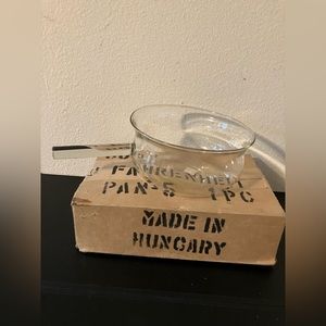 Vintage 1970s mod Glass Saucepan New In Box